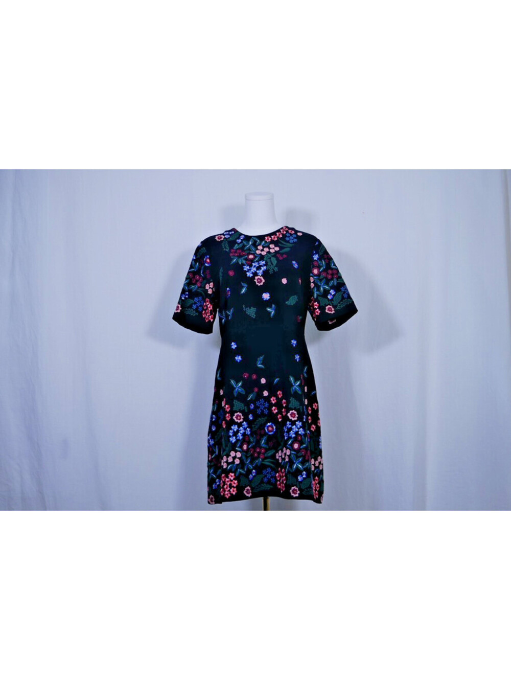 Zara Black Floral Embroidered Dress Women's Size Large